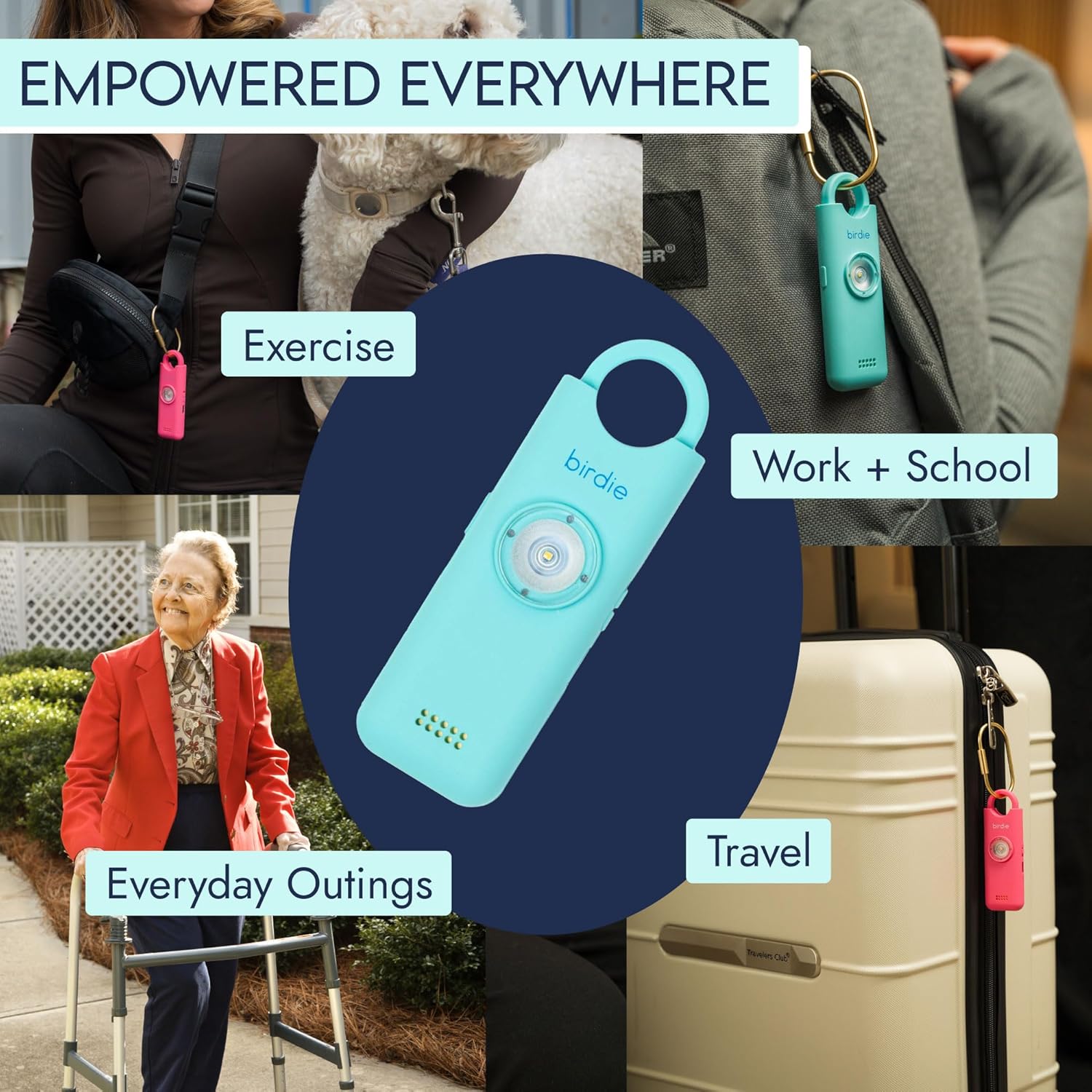 She’s Birdie 3.0 New Version – The Original Personal Safety Alarm for Women by Women–Loud Siren, Flash Light and Rechargeable Battery in a Variety of Colors (Aqua Blue) - Image 5