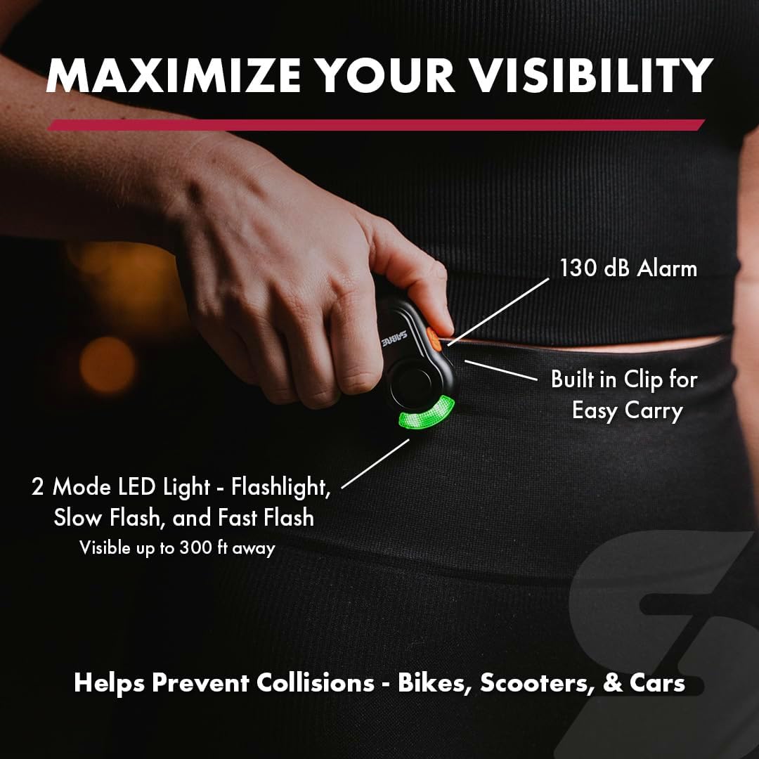 Sabre 2-in-1 Clip-On Personal Alarm with LED Safety Light, 120dB Alarm, Audible Up to 1,300-Feet (395-Meters - Image 3